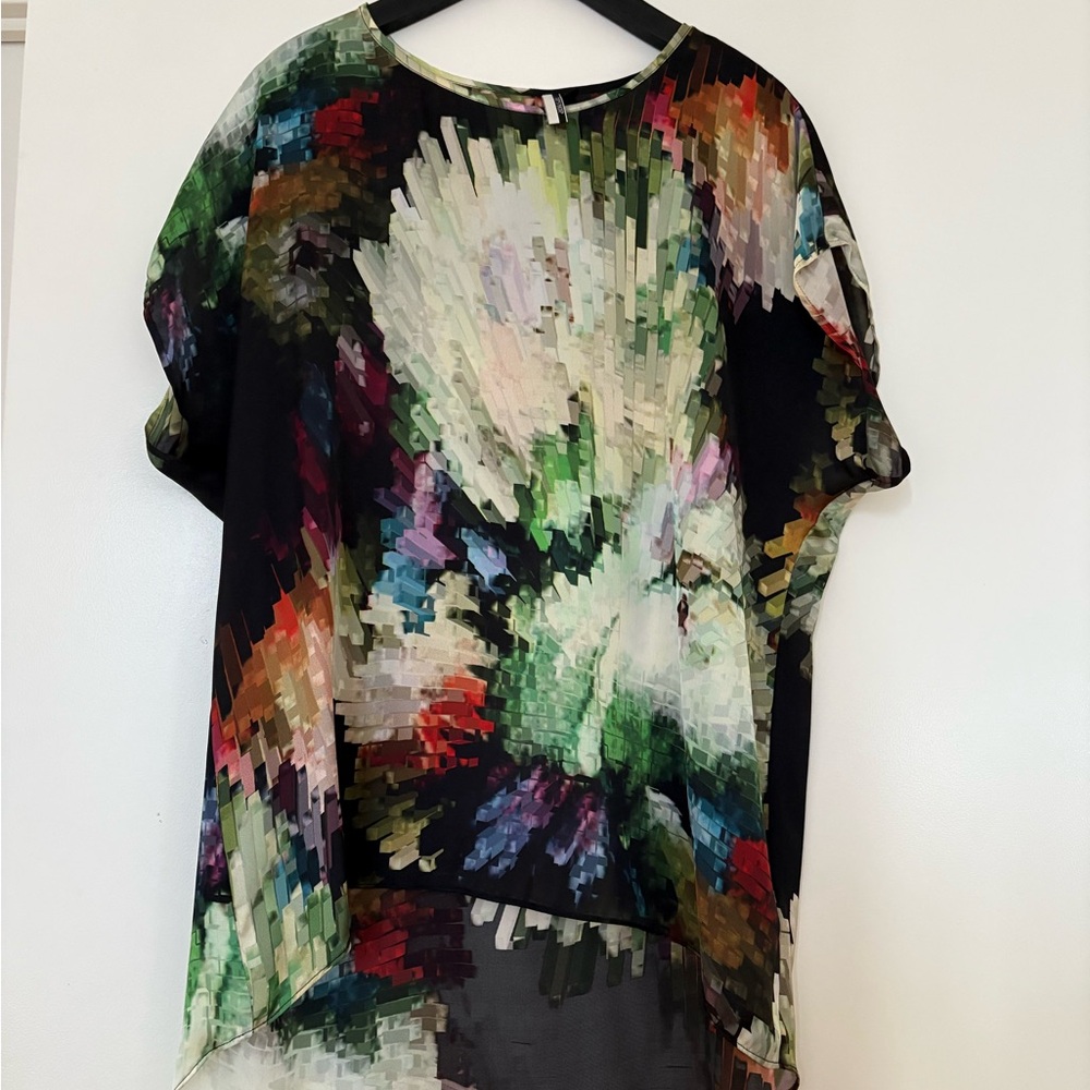 Topshop Geode-Printed Silky Tunic